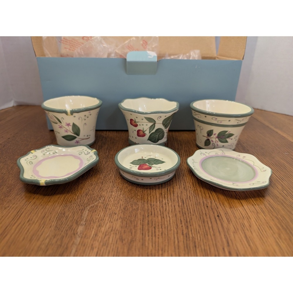 PartyLite Garden Lites Flower Pot Votive Holders Retired NIB P15C/P8056